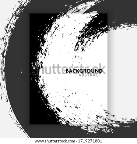 Vector black ink brush stroke abstract background.