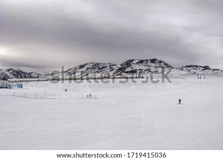 The Andes, Santiago, Chile - El Colorado Ski Center on Winter Season
