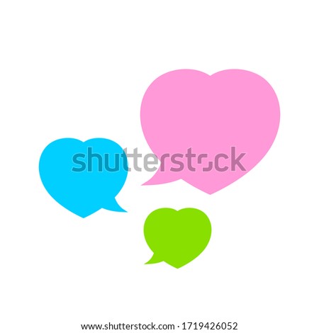 speech bubble heart shape isolated on white, dialog heart for graphic chat talk sign, speech bubble for copy space, conversation comic heart symbol, heart balloon for dialog speech, vector