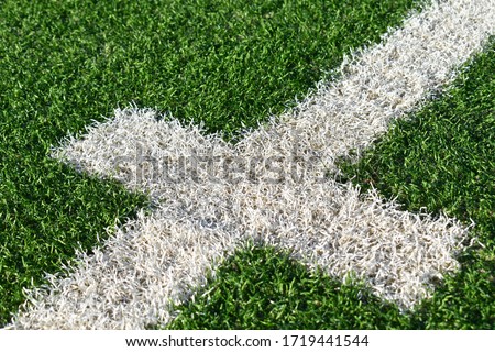 The centre of a soccer field.