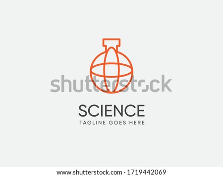 Science laboratiry sign, molecular new technology symbol or DNA logo design template