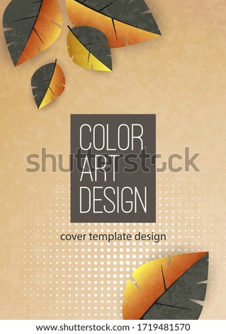 Abstract background with leaves and space for text. Advertising poster, flyer, cover or web banner. Template for design sale, discounts. Vector illustration