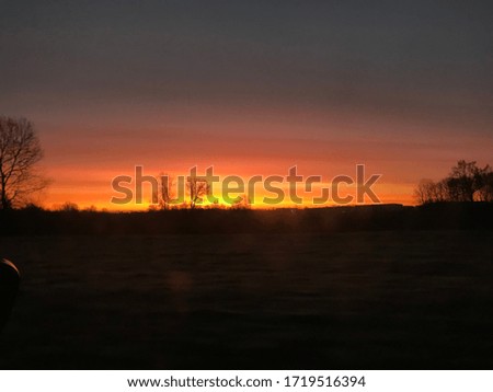 beautiful sunset over large mark