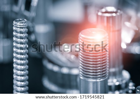 Industrial  concept. Many types of metal details industrial design background