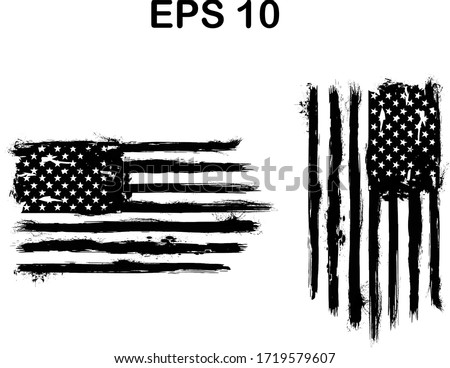 USA Flag. Distressed american flag with splash elements, flag of america, patriot, military flag,	