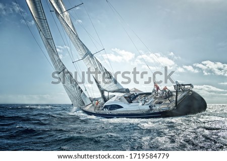 Sailing yacht race. Yachting sport Royalty-Free Stock Photo #1719584779