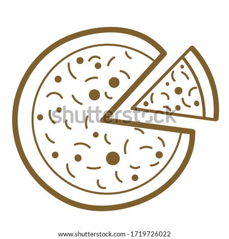 pizza, flat simple illustration, logo, print