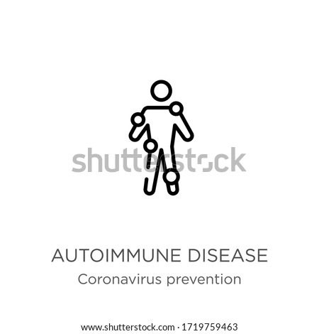 Autoimmune disease icon. Thin linear autoimmune disease outline icon isolated on white background from Coronavirus Prevention collection. Modern line vector sign, symbol, stroke for web and mobile Royalty-Free Stock Photo #1719759463