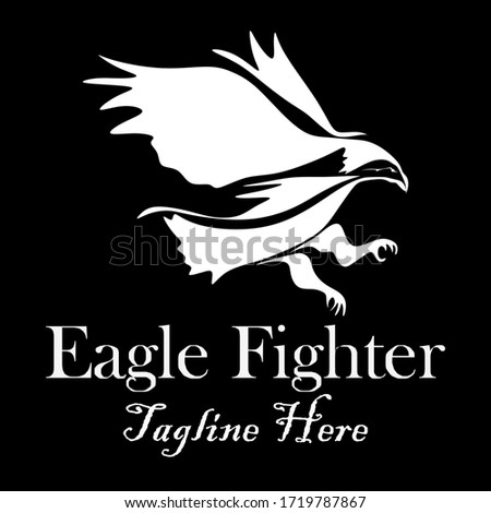 The Eagle Fighter Logo. Flying Eagle Vector.