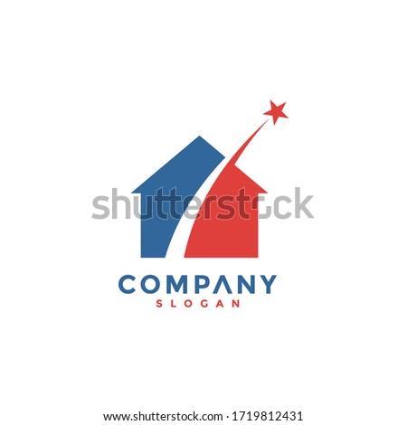 simple logos of houses and shooting stars