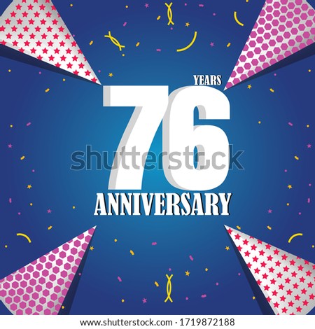76 year anniversary celebration, vector design for celebrations, invitation cards and greeting cards