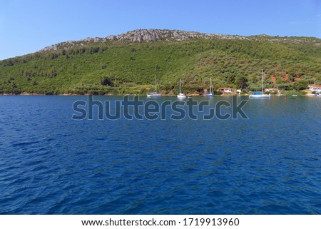 wonderful view of the bay of Porto koufo in the Sithonia peninsula, Greece