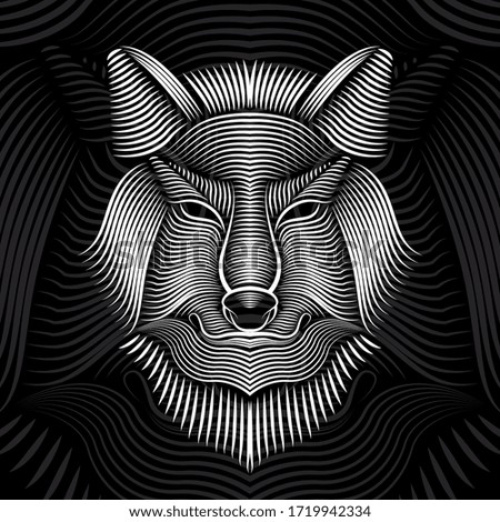 Wolf digital line art illustration