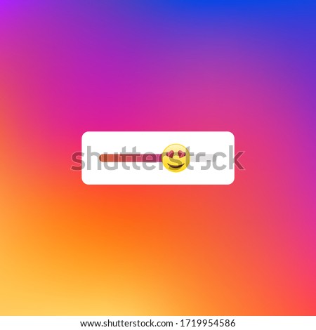 Slider Emoji Instagram Stories Social Media Sticker. Template Icon on Instagram Gradient Background. Stories Screen User Interface Button Social Media Design. Vector Illustration Royalty-Free Stock Photo #1719954586