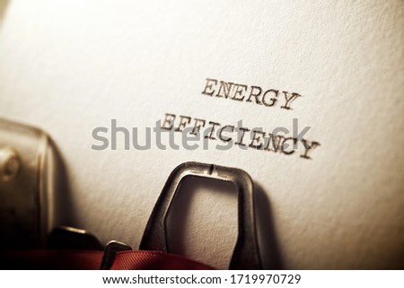 Energy efficiency text written with a typewriter.