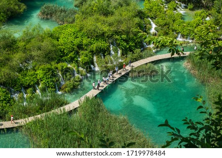 Beautiful view in Plitvice Lakes National Park. Croatia. Royalty-Free Stock Photo #1719978484