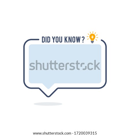 Did you know vector template post icon for Social media background, fun fact blank template fyi vector Royalty-Free Stock Photo #1720039315