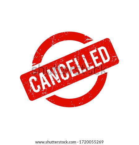 cancelled stamp. cancelled square grunge sign. vector element icon in red color with rustic effect Royalty-Free Stock Photo #1720055269