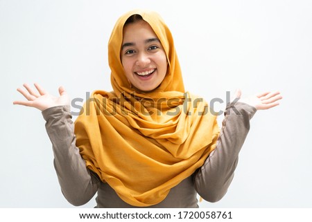 Muslim nice woman portrait, facial expressions