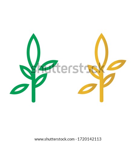 Minimal vector leaf icon design