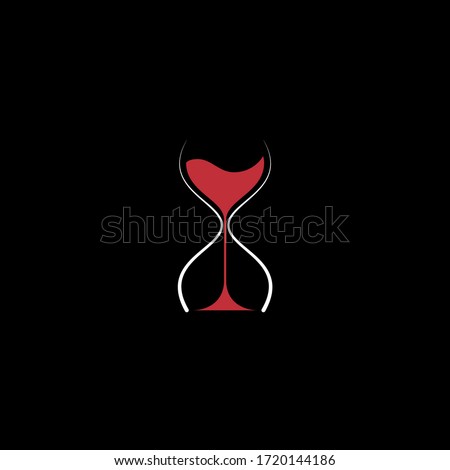 Time wine сreative idea logo design Royalty-Free Stock Photo #1720144186