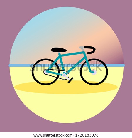 Bicycle on the street.Vector illustration.
