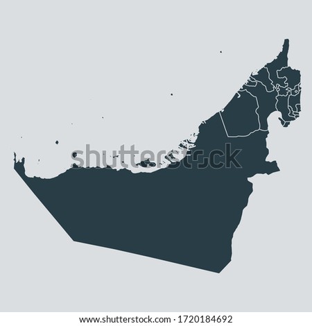 united Arab Emirates map vector, isolated on gray background