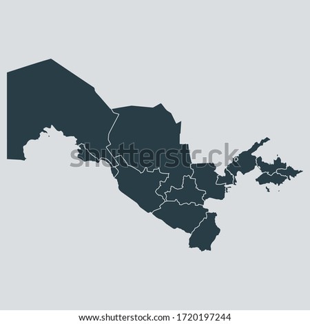 uzbekistan map vector, isolated on gray background