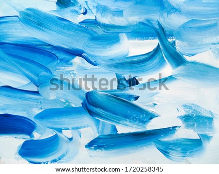 Abstract blue art painting background. Modern art. Contemporary art.