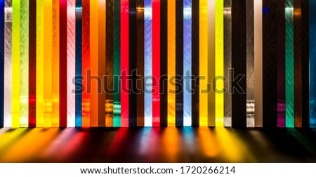 light through Stack of different colours Cast Acrylic Sheet