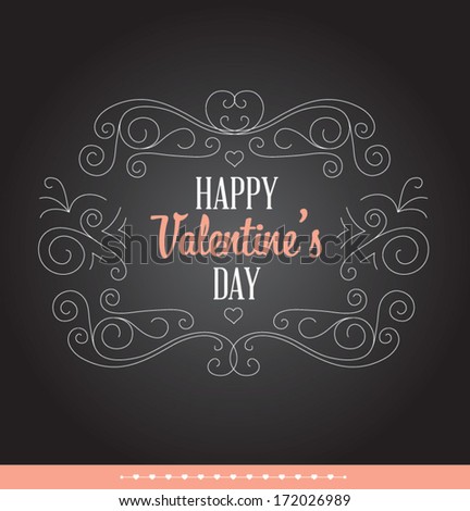 Happy Valentine's Day Hand Lettering - Typographical Background