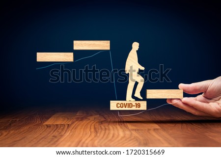 Helping hand for business in post-covid-19 era concept. Government economic stimulus after covid-19. Royalty-Free Stock Photo #1720315669