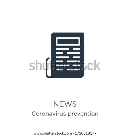 News icon vector. Trendy flat news icon from Coronavirus Prevention collection isolated on white background. Vector illustration can be used for web and mobile graphic design, logo, eps10