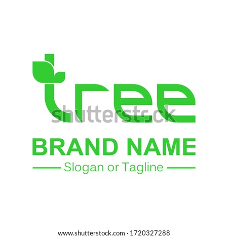 Green Logo Design with Nature Color. Creative Concept Ideas of  Business or Company Plan.