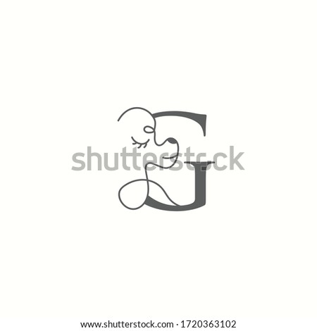logo letter g with icon prety dog line vector design