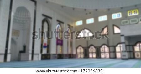 blurred background - inside mosque of a modern city 