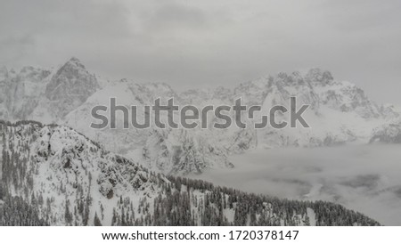 Julian alps after a big snowfall. Udine province, Friuli-Venezia Giulia region, Italy