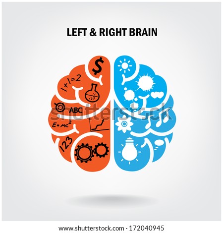 Creative left brain and right brain Idea concept background .vector illustration