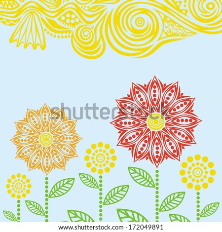 Nature floral pattern background vector illustration