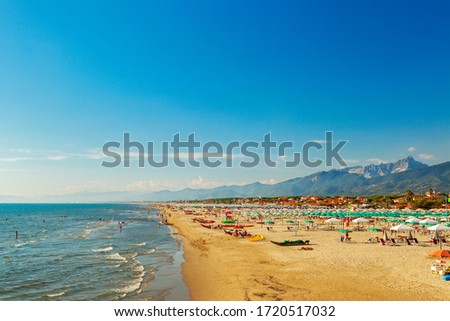 beautiful versilia coast view on summer Royalty-Free Stock Photo #1720517032