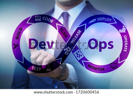DevOps software development IT concept Royalty-Free Stock Photo #1720600456
