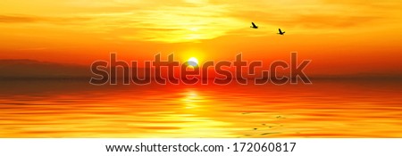Panoramic sunset Royalty-Free Stock Photo #172060817