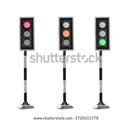 traffic light isolated on white background