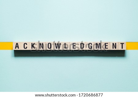 Acknowledgment word concept on cubes Royalty-Free Stock Photo #1720686877