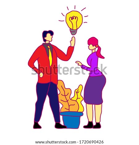 people discussion activity set design with cartoon style