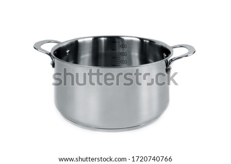 metal pan isolated on white background. Royalty-Free Stock Photo #1720740766