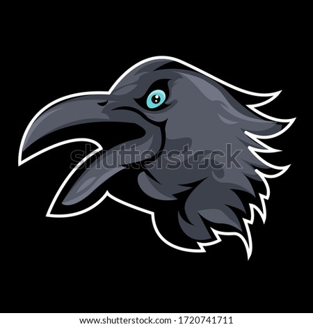
illustration of crow head, crow mascot logo