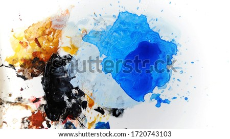 Color Stain, Stain Color, Color Painting Background, Copy Space...,