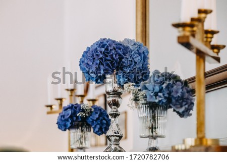 photo of blue flowers in a vase