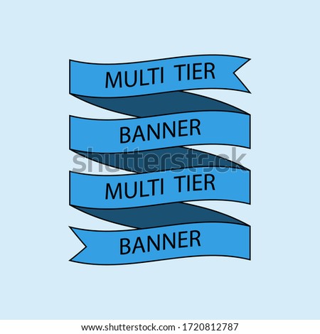Multi Tier Ribbon Banner, vector illustration, EPS10. 